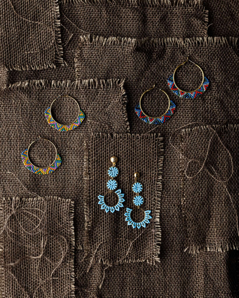 Three pairs of these delicately worked, beaded earrings. jewelry gifts for women