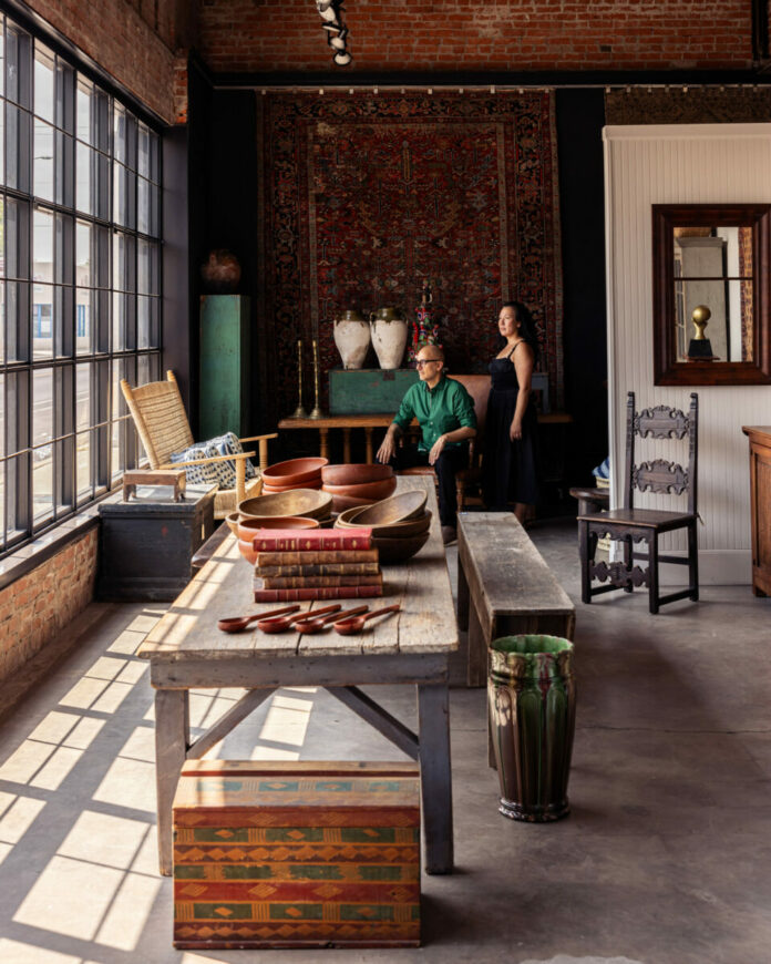 A captivating blend of antique, vintage, and modern furnishings and accessories from Box Road, housed in the beautifully remodeled 1928-era Art Deco-style Arrow Grocery in Albuquerque's historic Barelas district.