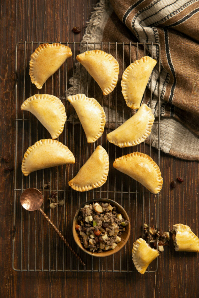 New Year Turcos - savory empanadas with spiced beef filling.