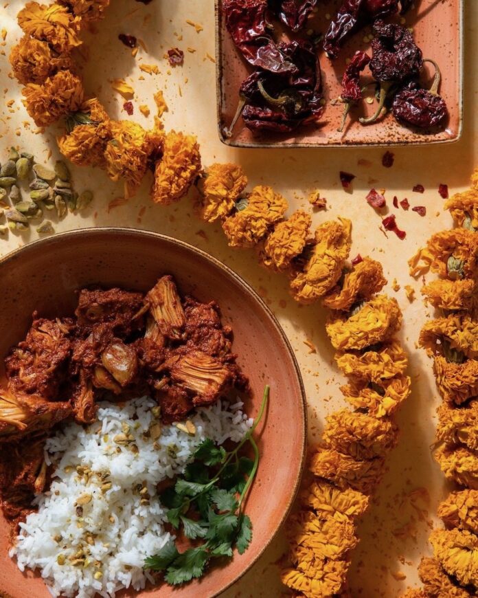 Fiery Jackfruit Vindaloo A plate of fiery jackfruit vindaloo