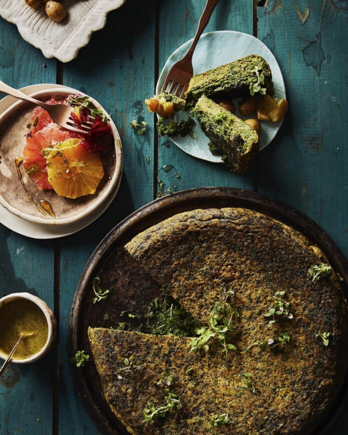 Kuku Sabzi A plate of Kuku Sabzi, an Iranian frittata for Nowruz.