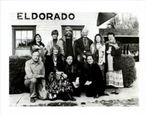 Old photo of people satnding in front of ELDORADO STUDIO.  