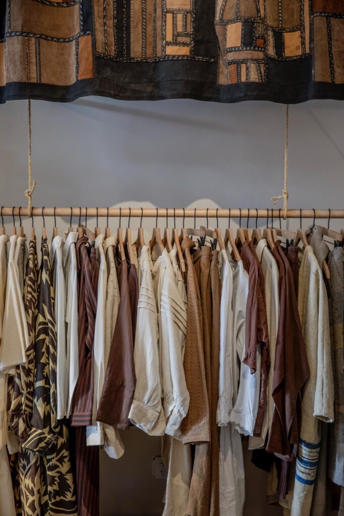 Spring Launch Party 13 TABLE Magazine A rack of neutral tops.