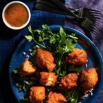Akara Fritters on blue plate