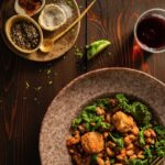 Pinto Beans with Sausage and Wilted Kale