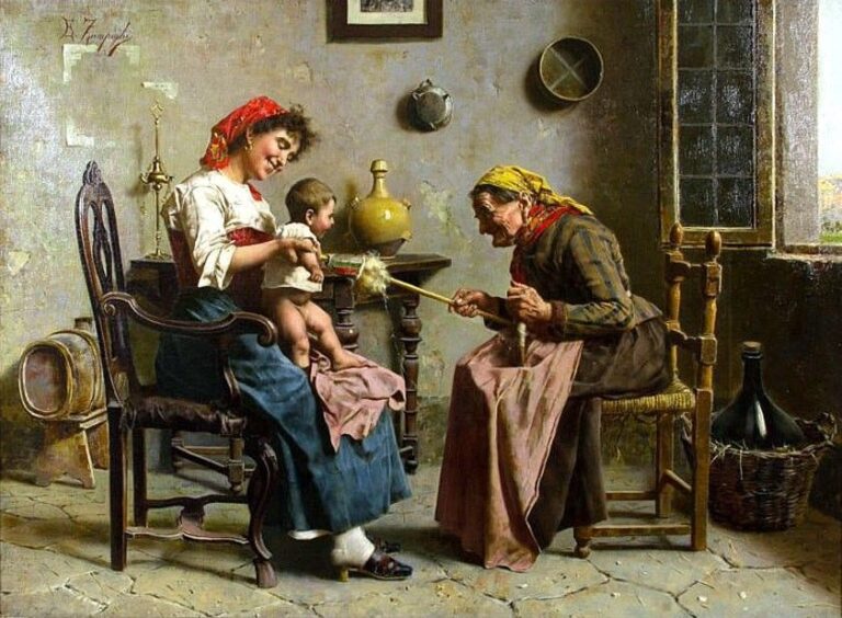 Playtime Eugenio Zampighi Oil Painting 1 768x564