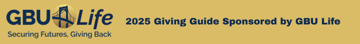 A yellow banner for GBU life sponsor. 