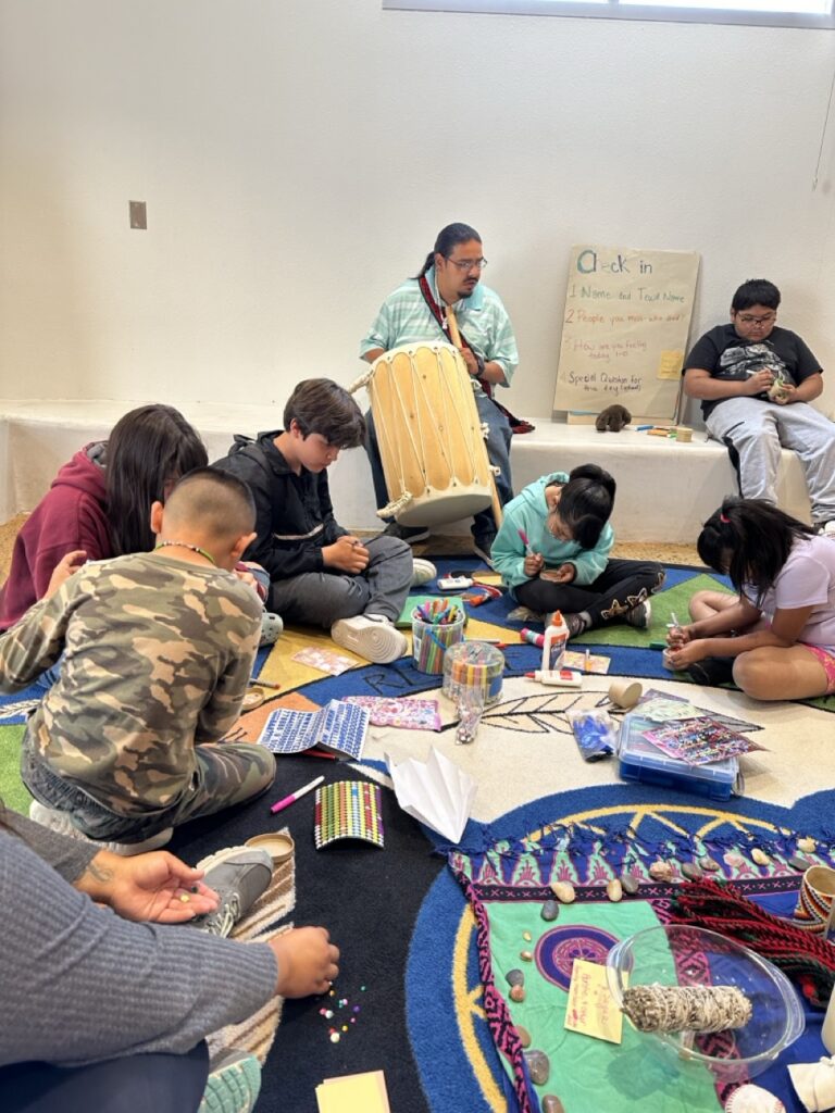 Child craft on the floor for a group activity.