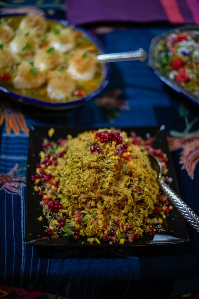 A big bowl piled full with yellow rice.