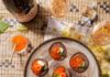 6 Wine and Recipe Pairings From Santa Fe Wine & Chile Fiesta Wineries Blue corn blinis topped with crème fraîche, smoked salmon roses, salmon roe, and fresh dill sprigs, served alongside glasses of Gruet Brut Rosé sparkling wine.
