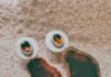 Shop New Mexico Local: This Week’s Best Maker & Artisan Goods A pair of stone slab earrings in green and orange.
